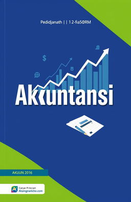 A visually striking book cover for an accounting textbook, featuring a modern design with a blend of blue and green colors