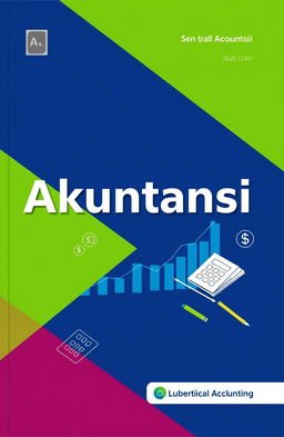 A visually striking book cover for an accounting textbook, featuring a modern design with a blend of blue and green colors