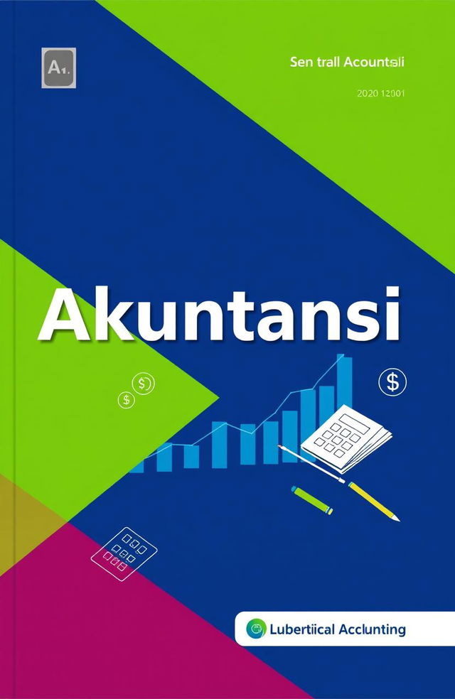 A visually striking book cover for an accounting textbook, featuring a modern design with a blend of blue and green colors