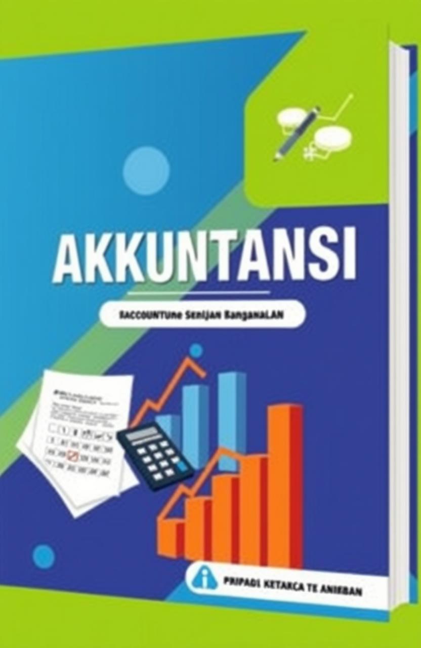 A visually striking book cover for an accounting textbook, featuring a modern design with a blend of blue and green colors