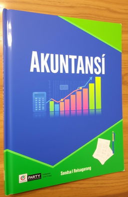 A visually striking book cover for an accounting textbook, featuring a modern design with a blend of blue and green colors