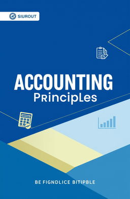 A modern and professional accounting book cover design, featuring a stylish blue theme with abstract geometric shapes