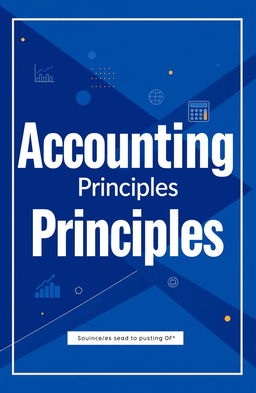 A modern and professional accounting book cover design, featuring a stylish blue theme with abstract geometric shapes