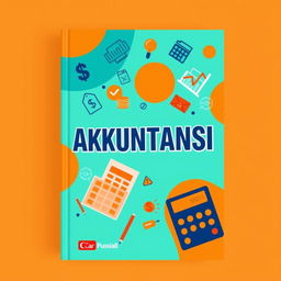 A captivating book cover for an accounting textbook titled 'Akuntansi' that draws attention