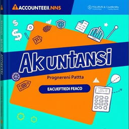 A captivating book cover for an accounting textbook titled 'Akuntansi' that draws attention