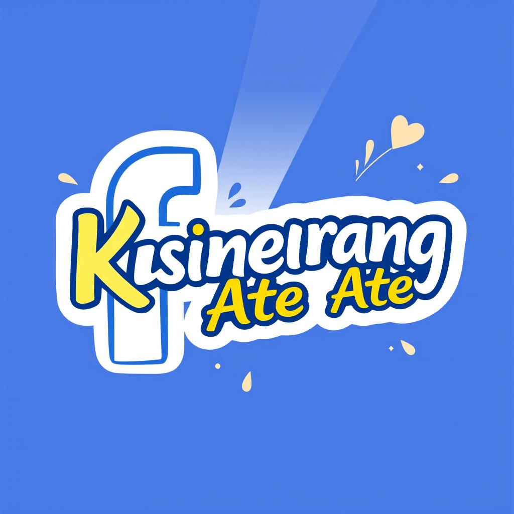 A vibrant and stylish interpretation of the Facebook logo, creatively reimagined to incorporate the phrase "Kusinerang Ate" prominently within the design