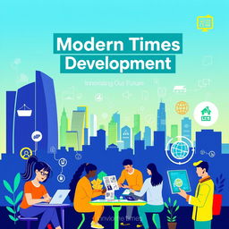 A creative poster for a theme titled 'Modern Times Development'