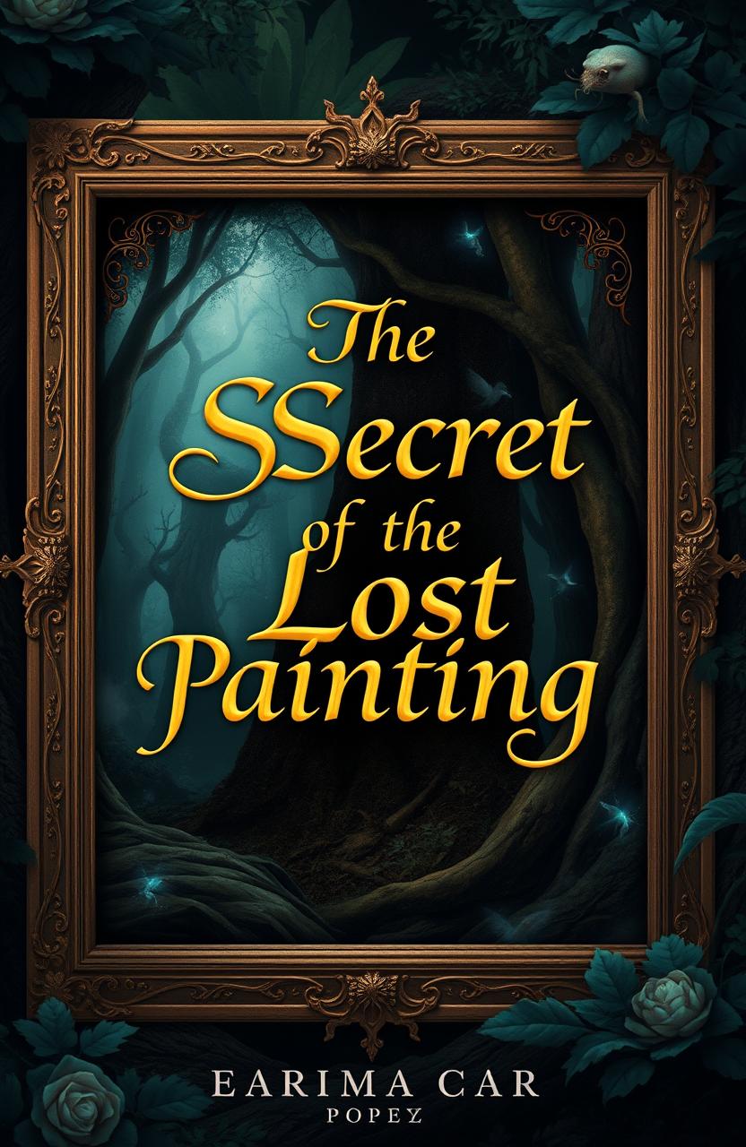 A captivating book cover design for a fantasy novel titled 'The Secret of the Lost Painting'