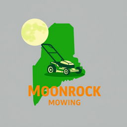 A creative logo design featuring the shape of the state of Maine as the outline filled with a vibrant green