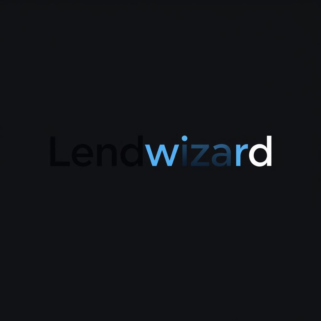 A modern and sleek logo design for 'Lendwizard'