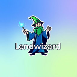 A sleek and modern logo design for a company called 'Lendwizard'