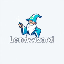A sleek and modern logo design for a company called 'Lendwizard'
