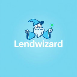 A sleek and modern logo design for a company called 'Lendwizard'