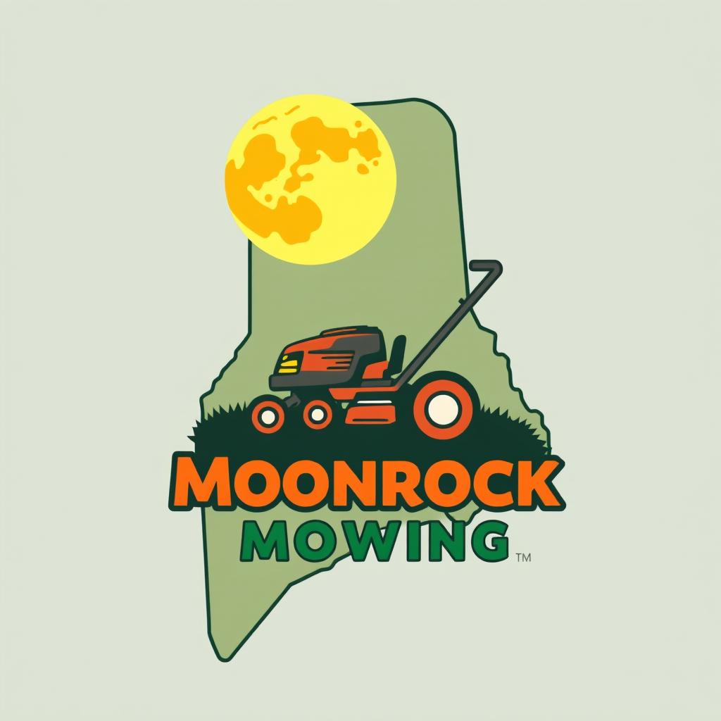 A creative logo design featuring the outline of the state of Maine as the central shape
