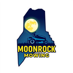 A creative logo design featuring the outline of the state of Maine as the central shape