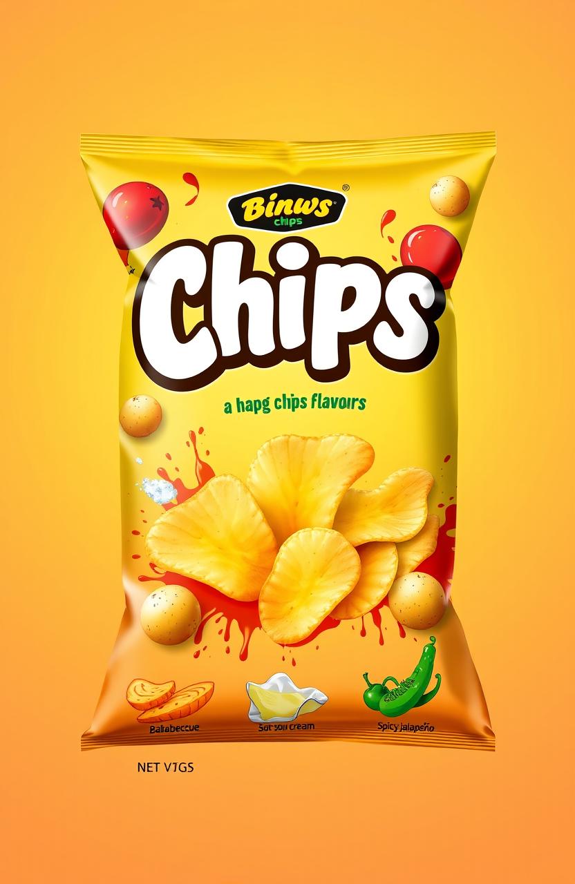Flavor Burst: Colorful Chip Bag Design