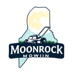 A unique logo design featuring the outline of the state of Maine as the main shape