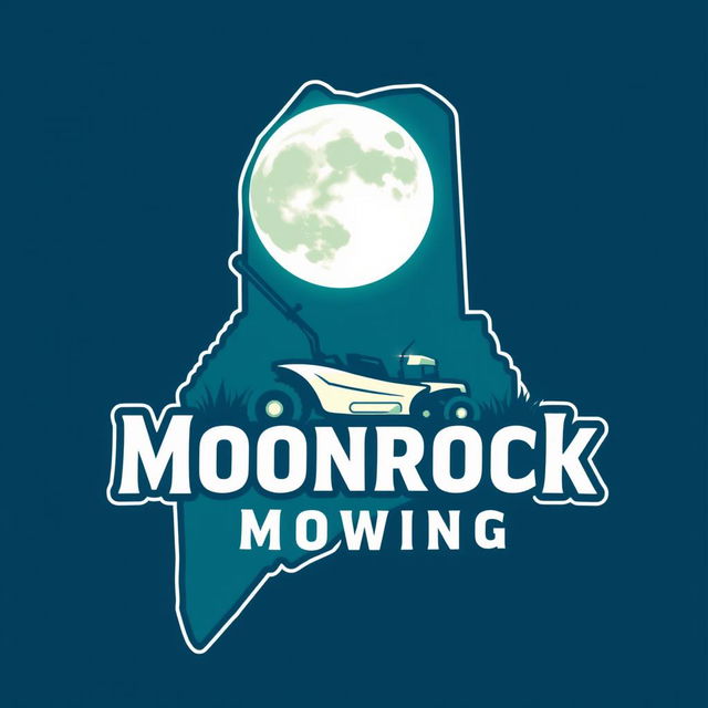 A unique logo design featuring the outline of the state of Maine as the main shape