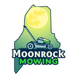 A unique logo design featuring the outline of the state of Maine as the main shape