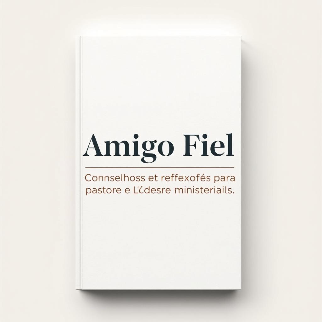 A minimalist book cover design for "Amigo Fiel: Conselhos e Reflexões para Pastores e Líderes Ministeriais" featuring bold, clear lettering