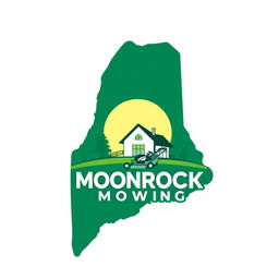 A striking logo design featuring the outline of the state of Maine as the main shape