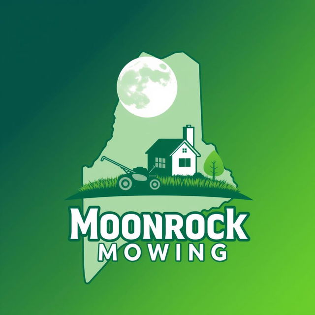 A creative logo design featuring the outline of the state of Maine as the central shape