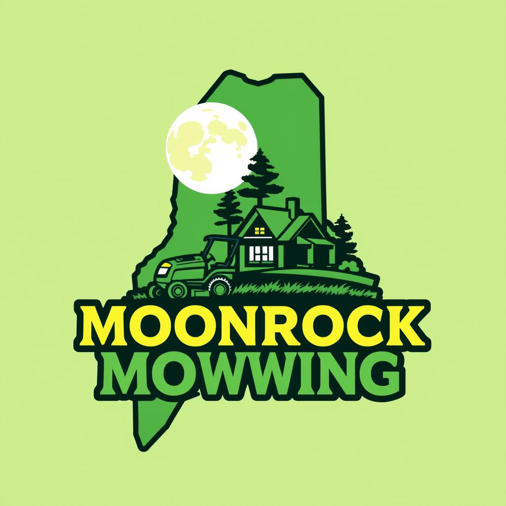 A creative logo design featuring the outline of the state of Maine as the central shape