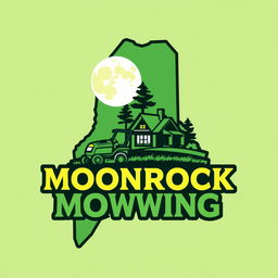 A creative logo design featuring the outline of the state of Maine as the central shape