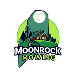 A creative logo design featuring the outline of the state of Maine as the central shape