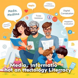 An engaging and visually striking illustration promoting Media, Information and Technology Literacy