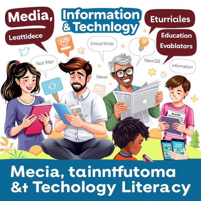 An engaging and visually striking illustration promoting Media, Information and Technology Literacy