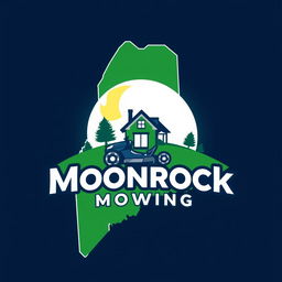 A visually striking logo design featuring the shape of the state of Maine as the central element