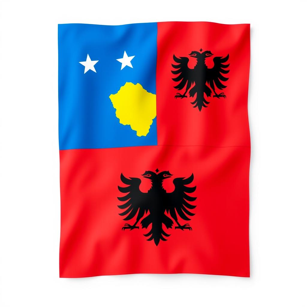 A vibrant representation of the flags of Kosovo and Albania displayed side by side