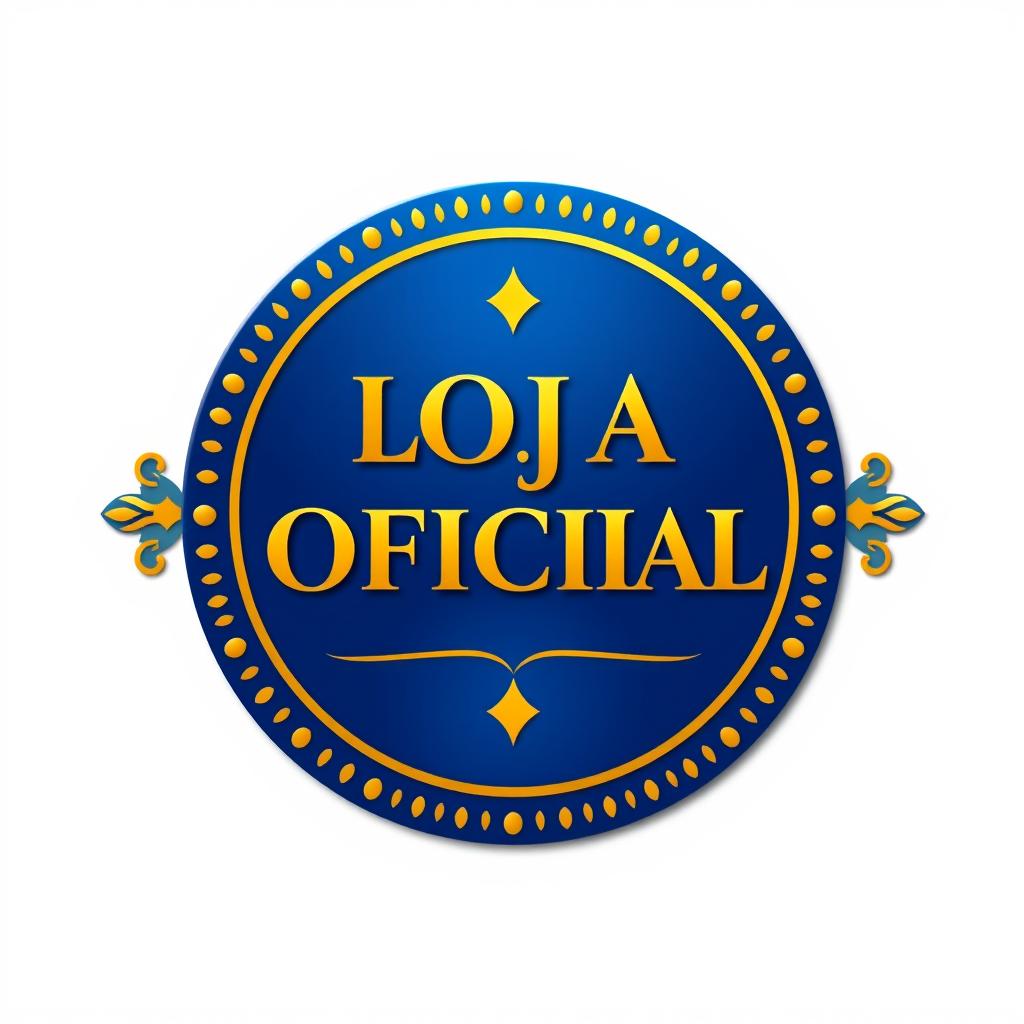 A square seal design that prominently features the text 'LOJA OFICIAL'