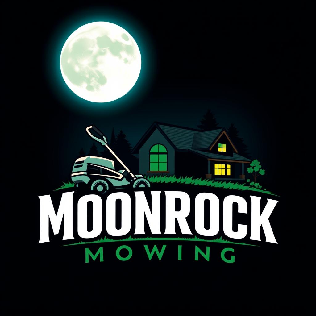 A captivating logo design featuring a large, luminous moon at the top, creating an enchanting atmosphere