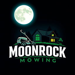 A captivating logo design featuring a large, luminous moon at the top, creating an enchanting atmosphere