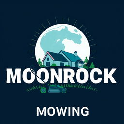 A distinctive logo design featuring a large, radiant moon at the top, creating a captivating visual impact
