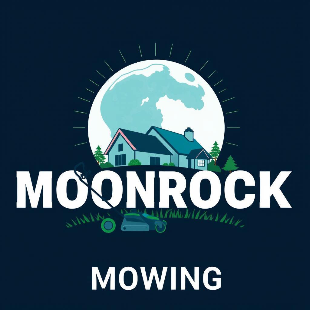 A distinctive logo design featuring a large, radiant moon at the top, creating a captivating visual impact