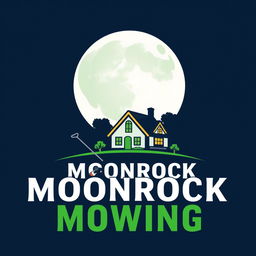 A distinctive logo design featuring a large, radiant moon at the top, creating a captivating visual impact