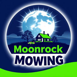 A distinctive logo design featuring a large, radiant moon at the top, creating a captivating visual impact