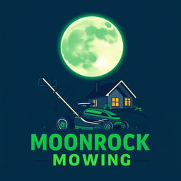 A striking logo design featuring a large, glowing moon at the top, creating a captivating focal point
