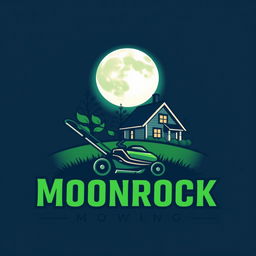A striking logo design featuring a large, glowing moon at the top, creating a captivating focal point