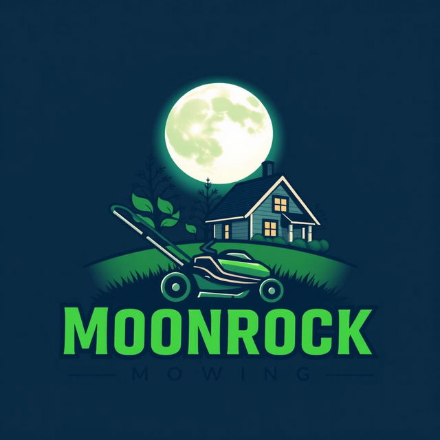 A striking logo design featuring a large, glowing moon at the top, creating a captivating focal point