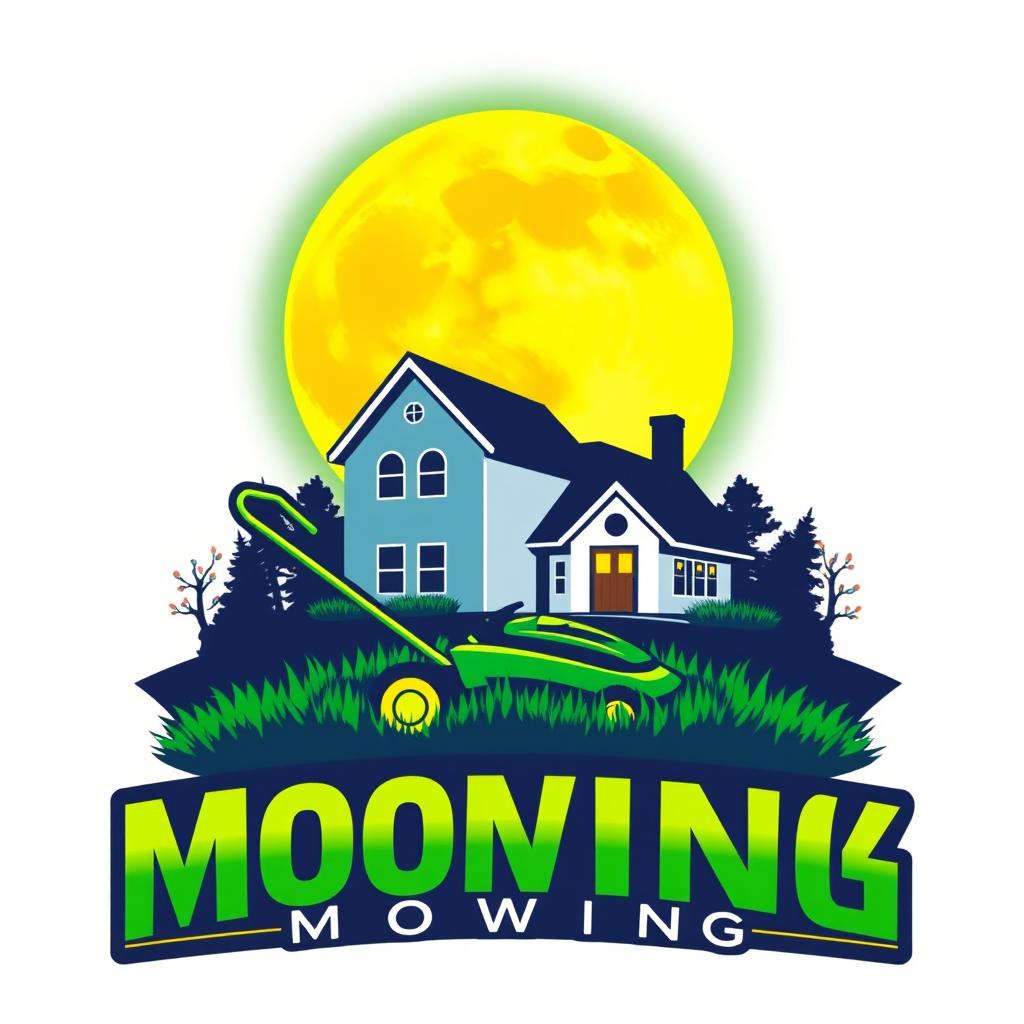 A striking logo design featuring a large, glowing moon at the top, creating a captivating focal point