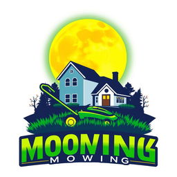 A striking logo design featuring a large, glowing moon at the top, creating a captivating focal point