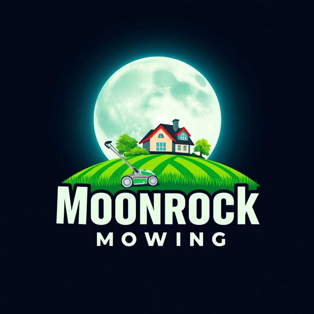 A visually striking logo design featuring a large, glowing moon at the top, creating a mesmerizing focal point