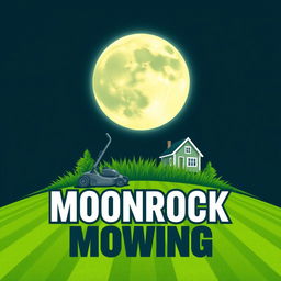 A visually striking logo design featuring a large, glowing moon at the top, creating a mesmerizing focal point