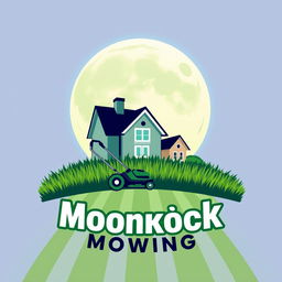 A visually striking logo design featuring a large, glowing moon at the top, creating a mesmerizing focal point