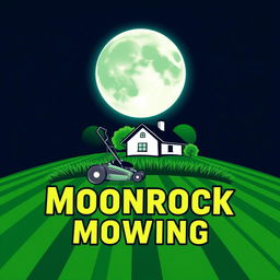 A visually striking logo design featuring a large, glowing moon at the top, creating a mesmerizing focal point