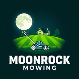 A creative logo design featuring a large, luminous moon positioned at the top, prominently illuminating the scene